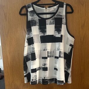 Anthropologie Black and White Checkered Tank Top